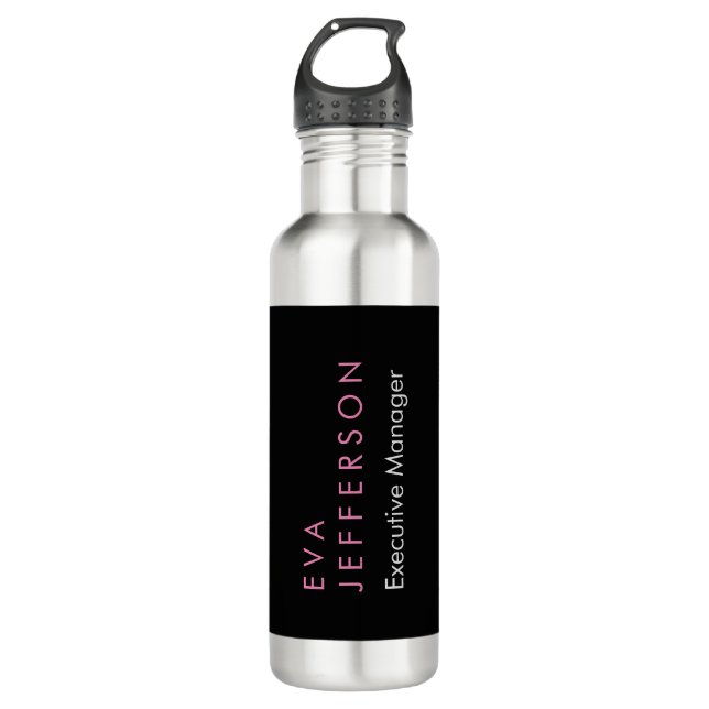 Remarkable elegant unique modern black plain 710 ml water bottle (Front)
