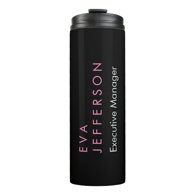 Remarkable elegant unique modern black plain thermal tumbler (Front)