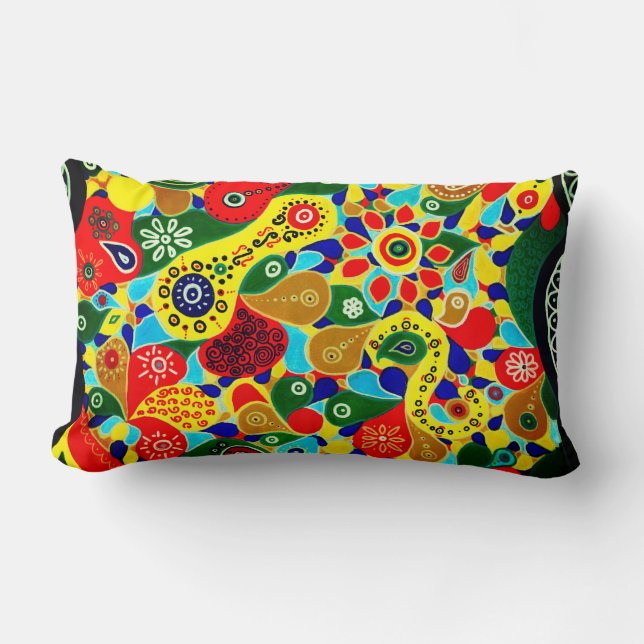 Remarkable Forms and Shapes Original Abstract Art Lumbar Pillow (Front)