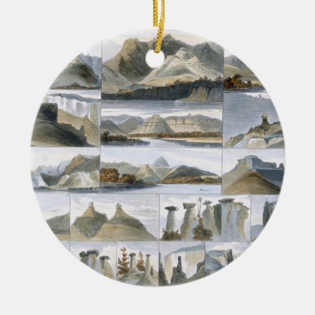 Remarkable Hills on the Upper Missouri, plate 35 f Ceramic Ornament (Front)