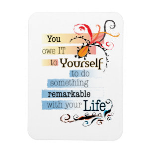 Remarkable LIFE Inspirational Illustrated quote Magnet