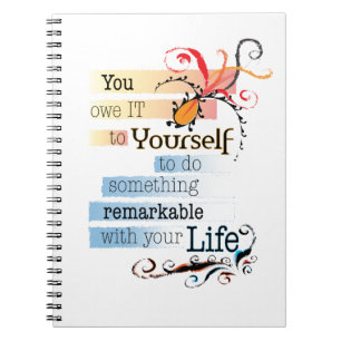 Remarkable LIFE Inspirational Illustrated quote Notebook