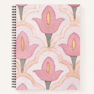 Remarkably decorative pattern Watercolor tulips Notebook
