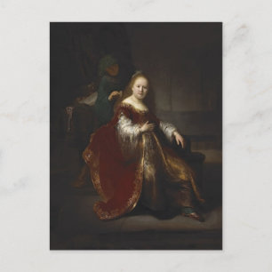 Rembrandt: A young woman at her toilet Postcard