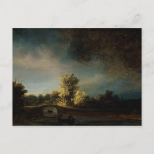 Rembrandt Art Painting Landscape Postcard