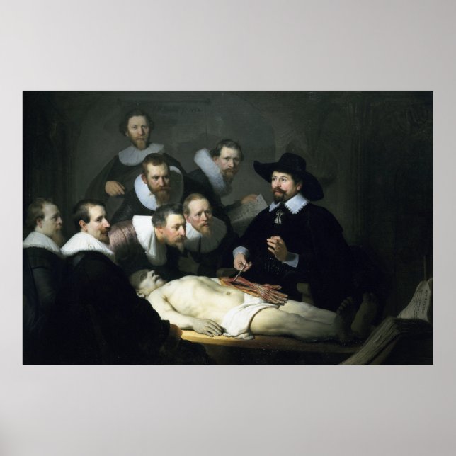 Rembrandt Art Painting The Anatomy Lesson Poster (Front)