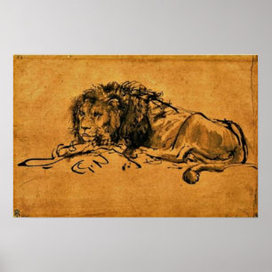 Rembrandt - At Rest Leo Poster