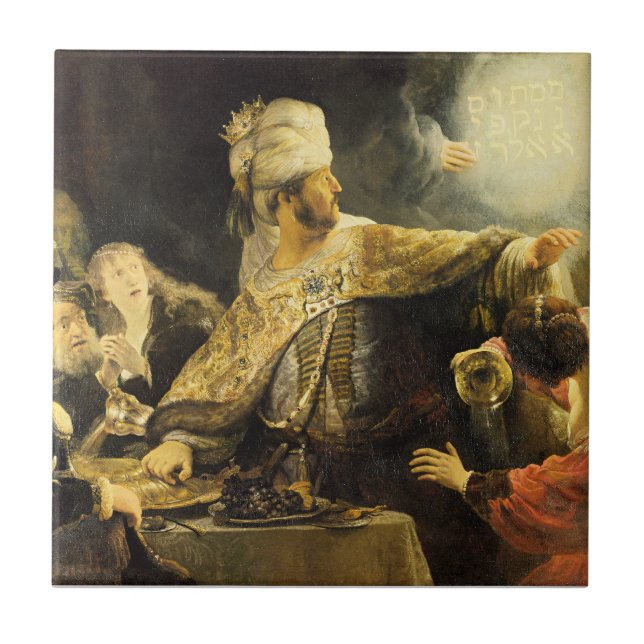 Rembrandt - Belshazzar's Feast, Tile (Front)