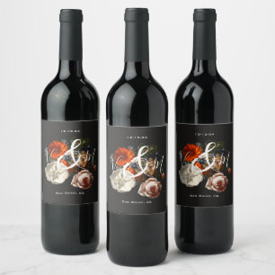 Rembrandt Dark & Moody Floral Wine Label