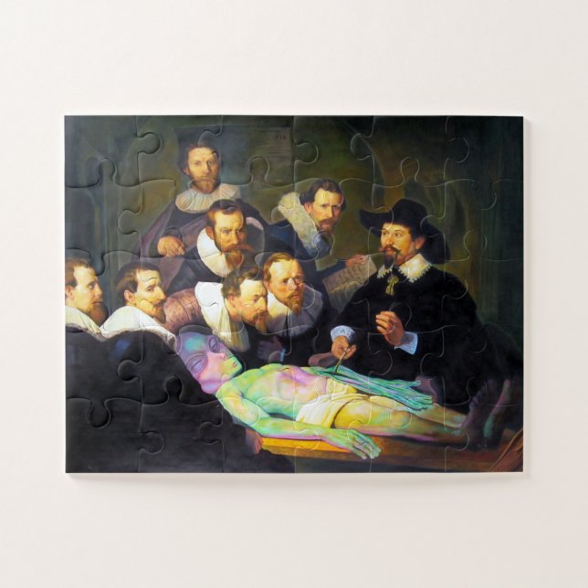 Rembrandt Dr. Tulp Anatomy Lesson Painting Jigsaw Puzzle (Horizontal)