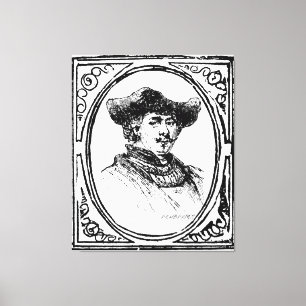 Rembrandt encadré Autoportrait Croquis Toile Art