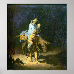 Rembrandt - Flight into Egypt Poster