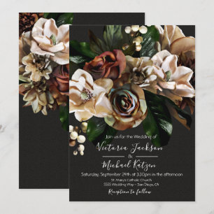 Rembrandt Floral Dark & Moody Faire-part de mariag