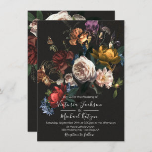 Rembrandt Floral Dark & Moody Faire-part de mariag