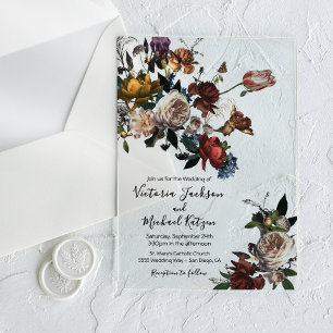 Rembrandt Floral Light & Airy Wedding Acrylic Invitations