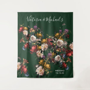Rembrandt Floral Tapestry Wedding Backdrop photo