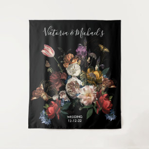 Rembrandt Floral Tapestry Wedding Backdrop photo