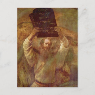 Rembrandt Harmensz. van Rijn Moses mit den Gesetze Postcard