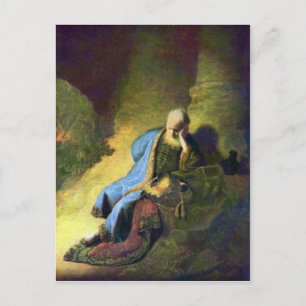 Rembrandt Harmenszoon van Rijn - Jeremiah mourning Postcard