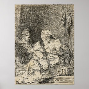 Rembrandt - Holy Family 1632 Poster