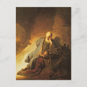 Rembrandt - Jeremiah Lamenting Destruction... Postcard