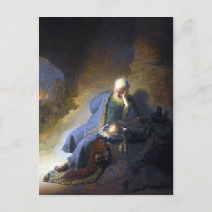 Rembrandt Jeremiah Lamenting the Destruction Postcard