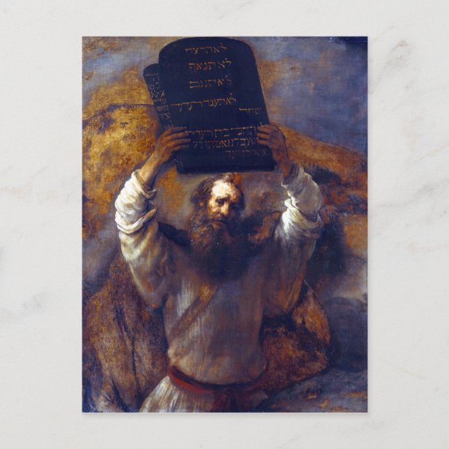 Rembrandt Moses with the Ten Commandments Postcard (Front)
