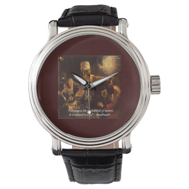 Rembrandt Nature Quote & Painting Unisex Watch (Front)