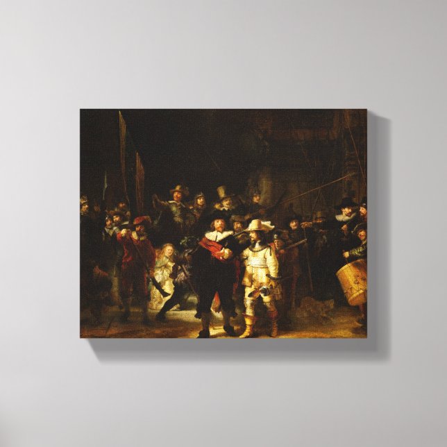 Rembrandt Nightwatch Night Watch Baroque Painting Canvas Print (Front)