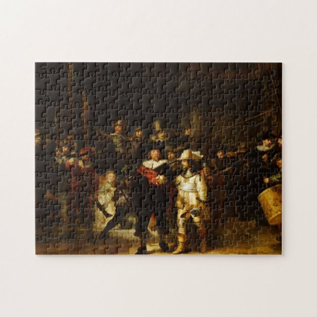 Rembrandt Nightwatch Night Watch Baroque Painting Jigsaw Puzzle (Horizontal)