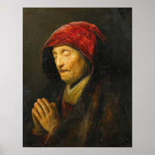 Rembrandt - Old Woman In Prayer 1629 Poster