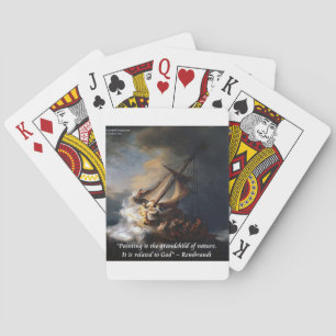 Rembrandt Sea Of Galilee & Nature Quote Playing Cards