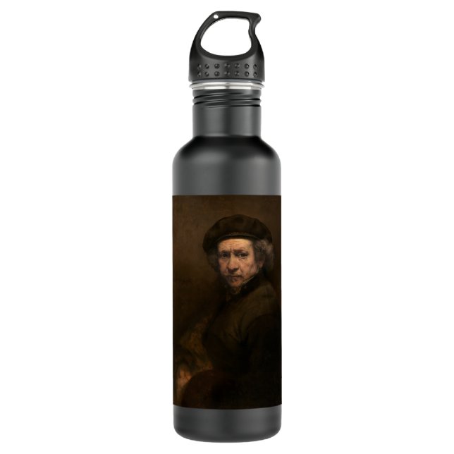 Rembrandt Self Portrait: Dutch Golden Age Painter 710 Ml Water Bottle (Front)