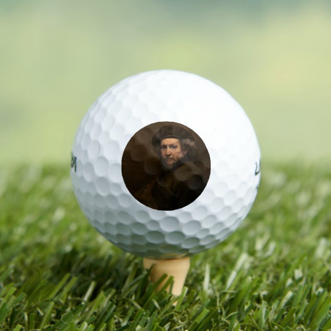 Rembrandt Self Portrait: Dutch Golden Age Painter Golf Balls (Insitu Tee)
