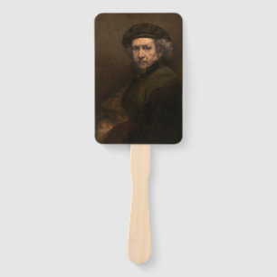 Rembrandt Self Portrait: Dutch Golden Age Painter Hand Fan