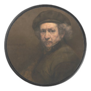 Rembrandt Self Portrait: Dutch Golden Age Painter Hockey Puck