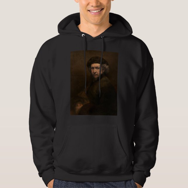 Rembrandt Self Portrait: Dutch Golden Age Painter Hoodie (Front)