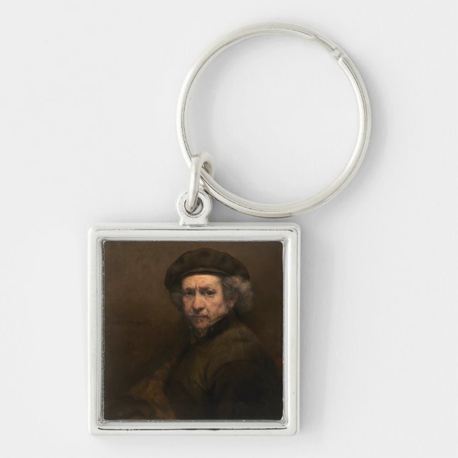 Rembrandt Self Portrait: Dutch Golden Age Painter Keychain (Front)