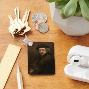 Rembrandt Self Portrait: Dutch Golden Age Painter Keychain