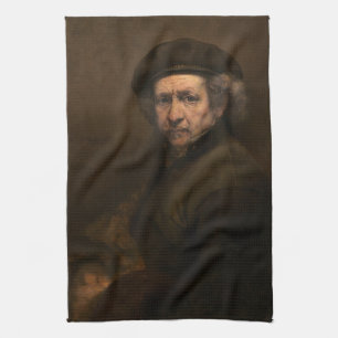 Rembrandt Self Portrait: Dutch Golden Age Painter Kitchen Towel