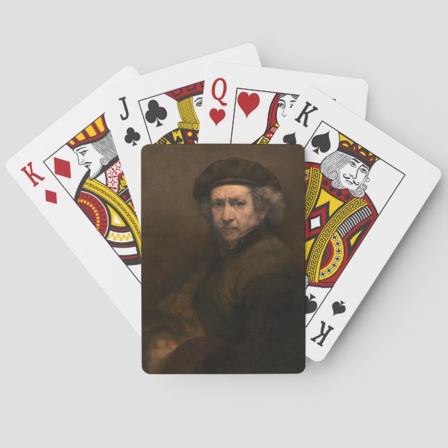 Rembrandt Self Portrait: Dutch Golden Age Painter Playing Cards (Back)