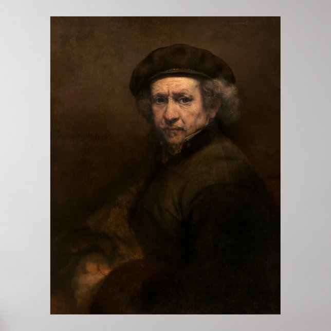 Rembrandt Self Portrait: Dutch Golden Age Painter Poster (Front)