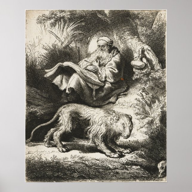Rembrandt - St. Jerome Reading 1634 Poster (Front)