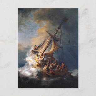 Rembrandt Storm Sea of Galilee Painting Postcard
