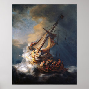 Rembrandt Storm Sea of Galilee Painting Poster