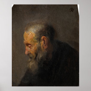 Rembrandt - Study Of Old Man In Profile Poster