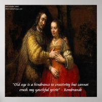 Rembrandt "The Jewish Bride" & Famous Quote Poster