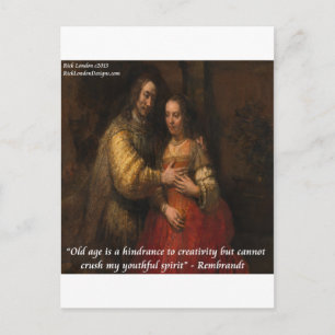Rembrandt "The Jewish Bride" & Old Age Quote Postcard