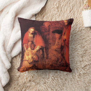 Rembrandt - The Return of Prodigal Son Throw Pillow