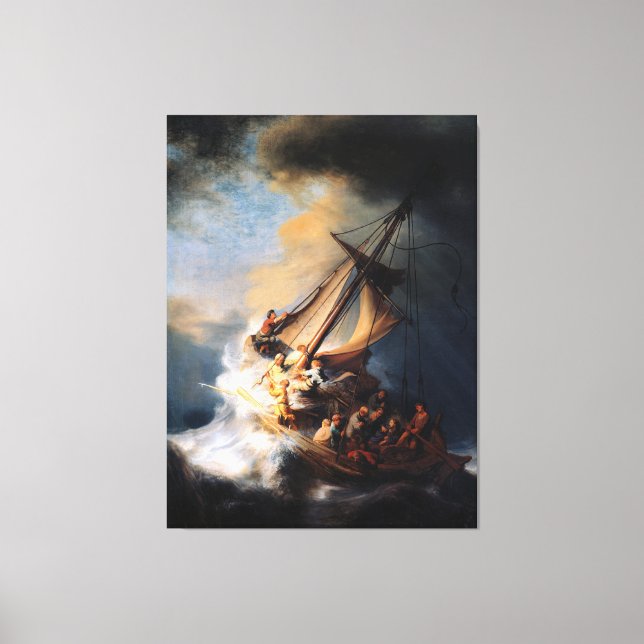Rembrandt - The Storm of the Sea of Galilee Canvas Print (Front)
